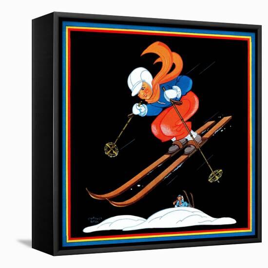 Ski Jump - Child Life-Clarence Biers-Framed Stretched Canvas