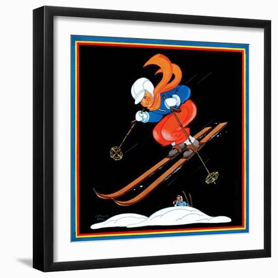 Ski Jump - Child Life-Clarence Biers-Framed Giclee Print