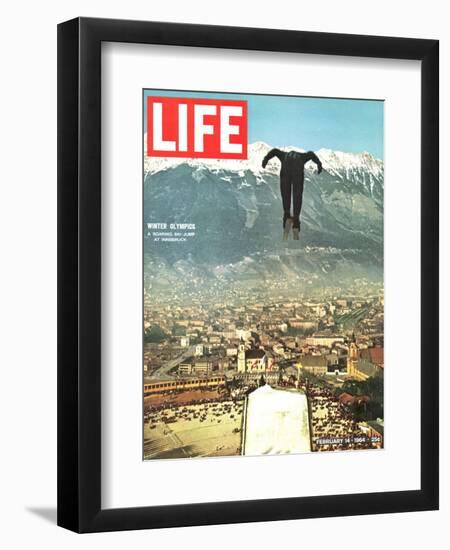 Ski Jumper at Innsbruck Olympics, February 14, 1964-Ralph Crane-Framed Premium Photographic Print