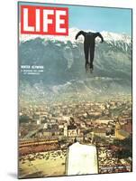 Ski Jumper at Innsbruck Olympics, February 14, 1964-Ralph Crane-Mounted Photographic Print