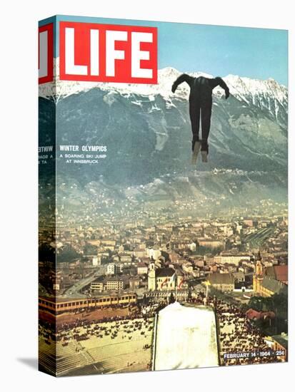 Ski Jumper at Innsbruck Olympics, February 14, 1964-Ralph Crane-Stretched Canvas