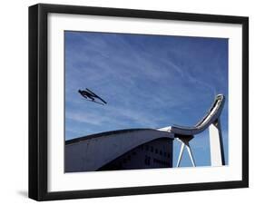 Ski Jumper, Blue Sky and Ski Jump, Oslo, Norway, Scandinavia, Europe-Purcell-Holmes-Framed Photographic Print