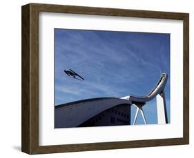 Ski Jumper, Blue Sky and Ski Jump, Oslo, Norway, Scandinavia, Europe-Purcell-Holmes-Framed Photographic Print