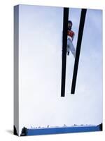 Ski Jumper in Action Flying Off the Lip of the Jump, Salt Lake City, Utah, USA-Chris Trotman-Stretched Canvas