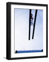 Ski Jumper in Action Flying Off the Lip of the Jump, Salt Lake City, Utah, USA-Chris Trotman-Framed Photographic Print