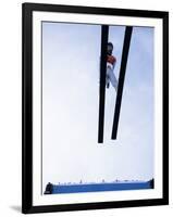 Ski Jumper in Action Flying Off the Lip of the Jump, Salt Lake City, Utah, USA-Chris Trotman-Framed Photographic Print