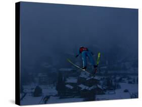 Ski Jumper in Action, Torino, Italy-Chris Trotman-Stretched Canvas