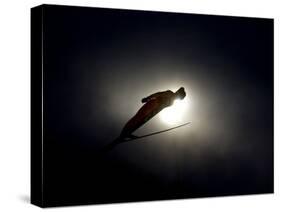 Ski Jumper in Action, Torino, Italy-Chris Trotman-Stretched Canvas