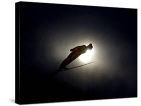 Ski Jumper in Action, Torino, Italy-Chris Trotman-Stretched Canvas