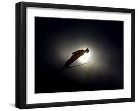 Ski Jumper in Action, Torino, Italy-Chris Trotman-Framed Premium Photographic Print