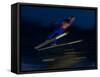 Ski Jumper in Action, Torino, Italy-Chris Trotman-Framed Stretched Canvas