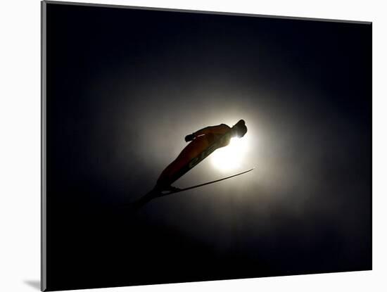 Ski Jumper in Action, Torino, Italy-Chris Trotman-Mounted Photographic Print