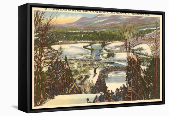 Ski Jumper, Lake Placid, New York-null-Framed Stretched Canvas