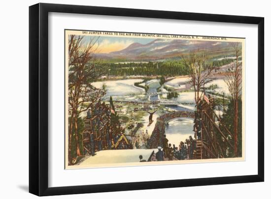 Ski Jumper, Lake Placid, New York-null-Framed Art Print