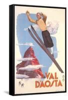 Ski Jumper, Val D'Aosta-null-Framed Stretched Canvas