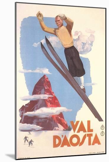 Ski Jumper, Val D'Aosta-null-Mounted Art Print