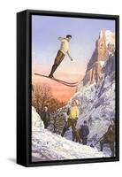 Ski Jumper-null-Framed Stretched Canvas