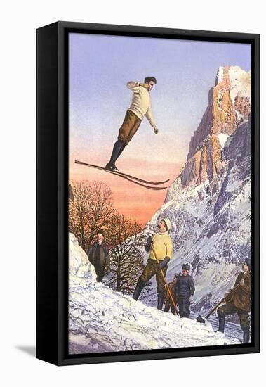 Ski Jumper-null-Framed Stretched Canvas