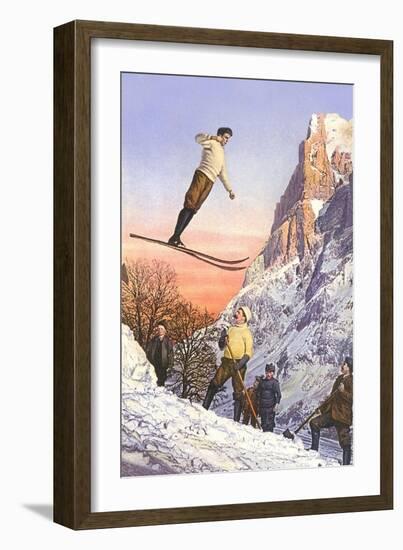 Ski Jumper-null-Framed Art Print