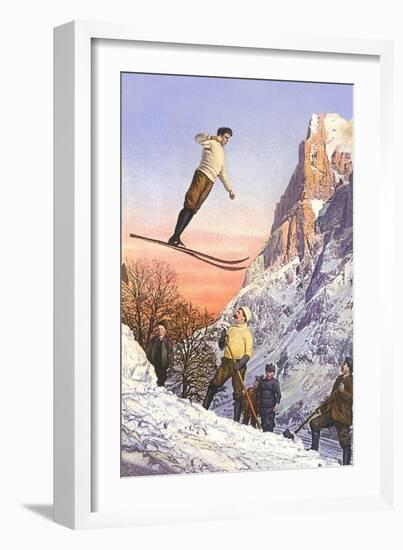 Ski Jumper-null-Framed Art Print