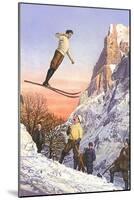 Ski Jumper-null-Mounted Art Print