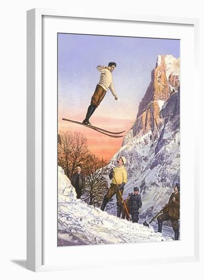 Ski Jumper-null-Framed Art Print