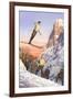 Ski Jumper-null-Framed Art Print