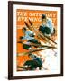 "Ski Jumpers," Saturday Evening Post Cover, February 26, 1938-Ski Weld-Framed Giclee Print