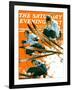 "Ski Jumpers," Saturday Evening Post Cover, February 26, 1938-Ski Weld-Framed Giclee Print