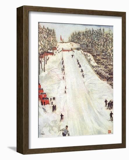 Ski Jumping in Oslo 1905-Nico Jungman-Framed Art Print