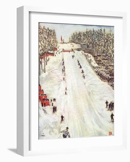 Ski Jumping in Oslo 1905-Nico Jungman-Framed Art Print