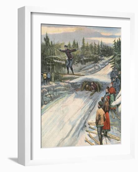 Ski Jumping, Norway 1907-null-Framed Art Print