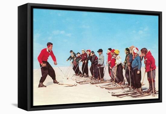 Ski Lesson-null-Framed Stretched Canvas