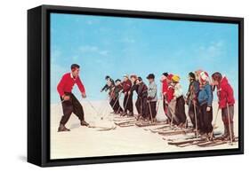 Ski Lesson-null-Framed Stretched Canvas