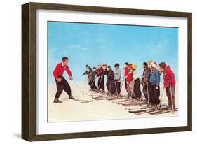 Ski Lesson-null-Framed Art Print