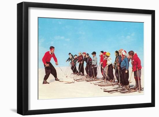Ski Lesson-null-Framed Art Print