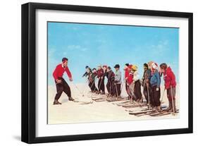 Ski Lesson-null-Framed Art Print