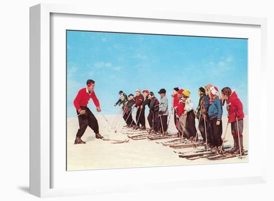 Ski Lesson-null-Framed Art Print