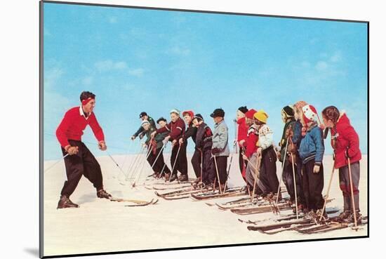 Ski Lesson-null-Mounted Art Print