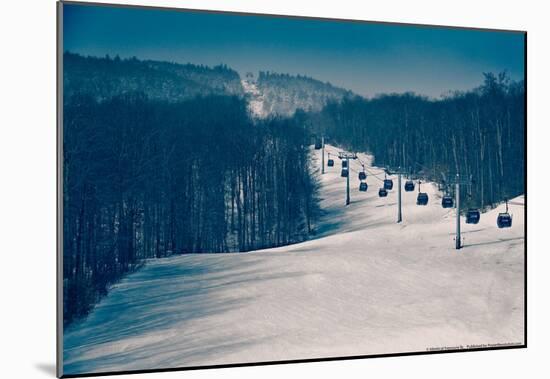 Ski Lifts and Ski Slopes-null-Mounted Poster