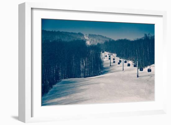 Ski Lifts and Ski Slopes-null-Framed Photo
