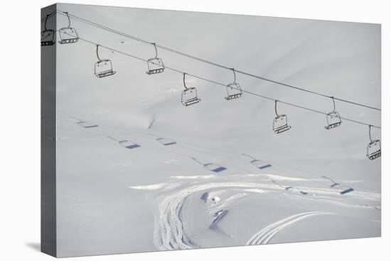 Ski Lifts in the Region of Bavarian Oberstdorf in Winter-Frank May-Stretched Canvas
