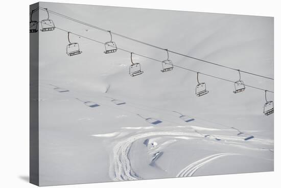 Ski Lifts in the Region of Bavarian Oberstdorf in Winter-Frank May-Stretched Canvas