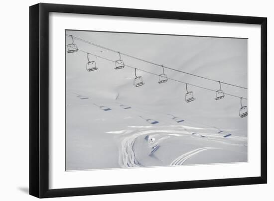 Ski Lifts in the Region of Bavarian Oberstdorf in Winter-Frank May-Framed Photo