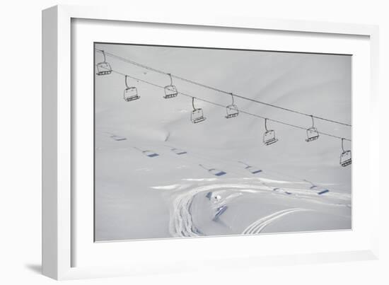 Ski Lifts in the Region of Bavarian Oberstdorf in Winter-Frank May-Framed Photo