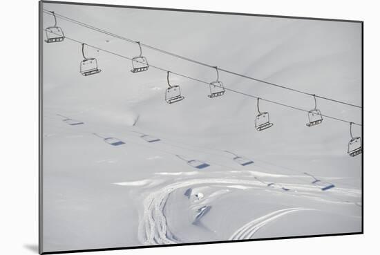 Ski Lifts in the Region of Bavarian Oberstdorf in Winter-Frank May-Mounted Photo