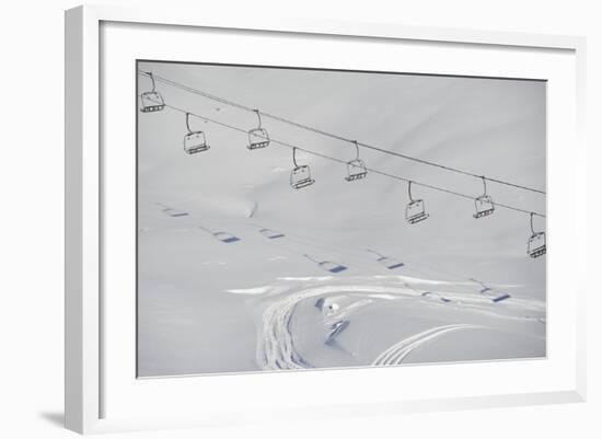 Ski Lifts in the Region of Bavarian Oberstdorf in Winter-Frank May-Framed Photo