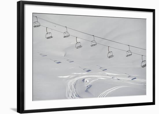 Ski Lifts in the Region of Bavarian Oberstdorf in Winter-Frank May-Framed Photo