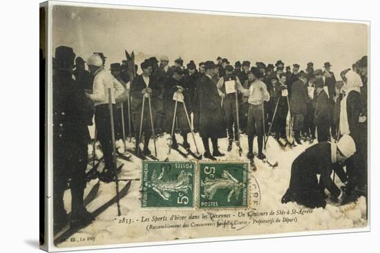 Ski Meeting at Saint-Agreve Cevennes: The Start of a Race-null-Stretched Canvas