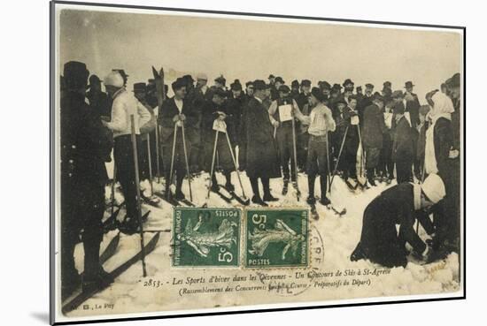 Ski Meeting at Saint-Agreve Cevennes: The Start of a Race-null-Mounted Art Print